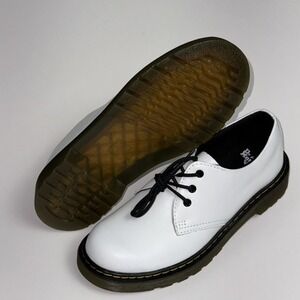 Dr. Martens Womens White 1461 Y Smooth Leather Docs Platform Shoes Women's 7